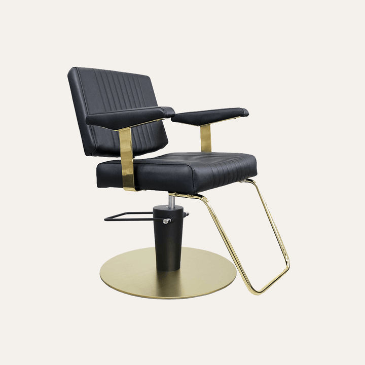 Keller International Athena Salon Chair Black / Gold +$19 *Special Care Instructions* / U-Shaped Gold +$29 DSP-KEL-APCHR-K1158-T-BLACK