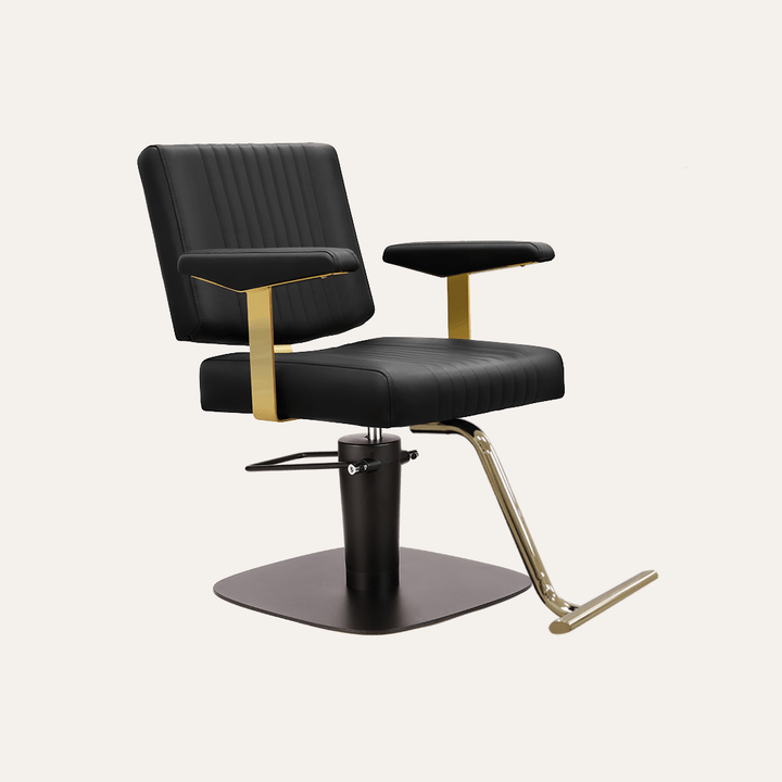 Keller International Athena Salon Chair Black / Square Black +$19 / T-Shaped Gold +$29 DSP-KEL-APCHR-K1158-T-BLACK