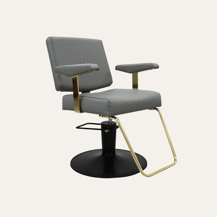 Keller International Athena Salon Chair Grey / Black / U-Shaped Gold +$29 DSP-KEL-APCHR-K1158-T-GREY