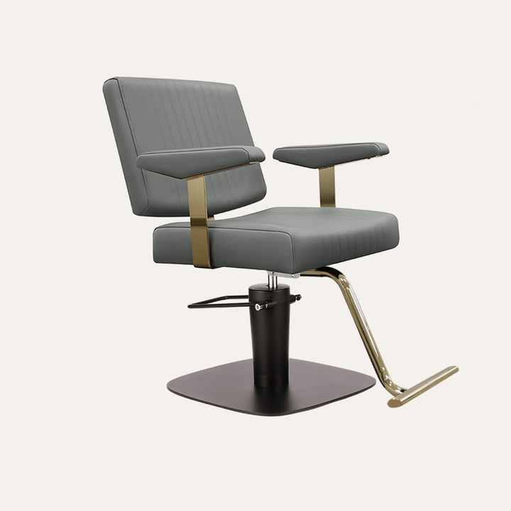 Keller International Athena Salon Chair Grey / Square Black +$19 / T-Shaped Gold +$29 DSP-KEL-APCHR-K1158-T-GREY