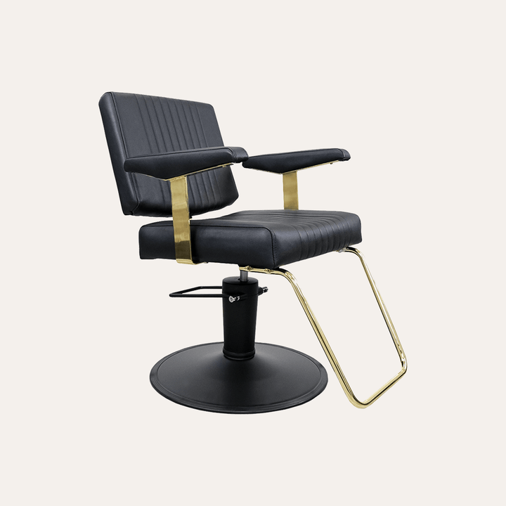 Keller International Athena Salon Chair Black / Black / U-Shaped Gold +$29 DSP-KEL-APCHR-K1158-T-BLACK