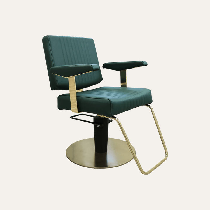 Keller International Athena Salon Chair Evergreen / Gold +$19 *Special Care Instructions* / U-Shaped Gold +$29 DSP-KEL-APCHR-K1158-T-EVERGREEN