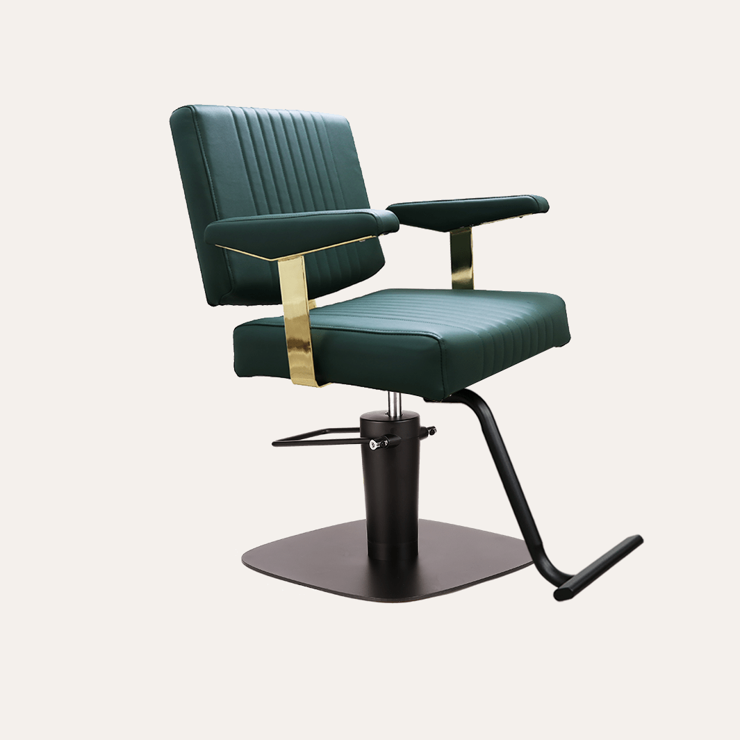 Keller International Athena Salon Chair Evergreen / Square Black +$19 / T-Shaped Black DSP-KEL-APCHR-K1158-T-EVERGREEN