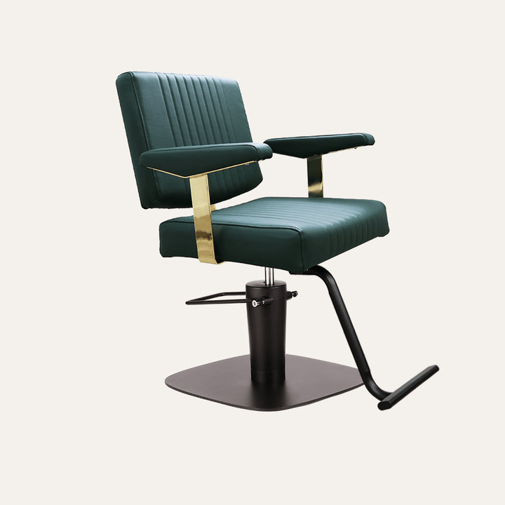 Keller International Athena Salon Chair Evergreen / Square Black +$19 / T-Shaped Black DSP-KEL-APCHR-K1158-T-EVERGREEN