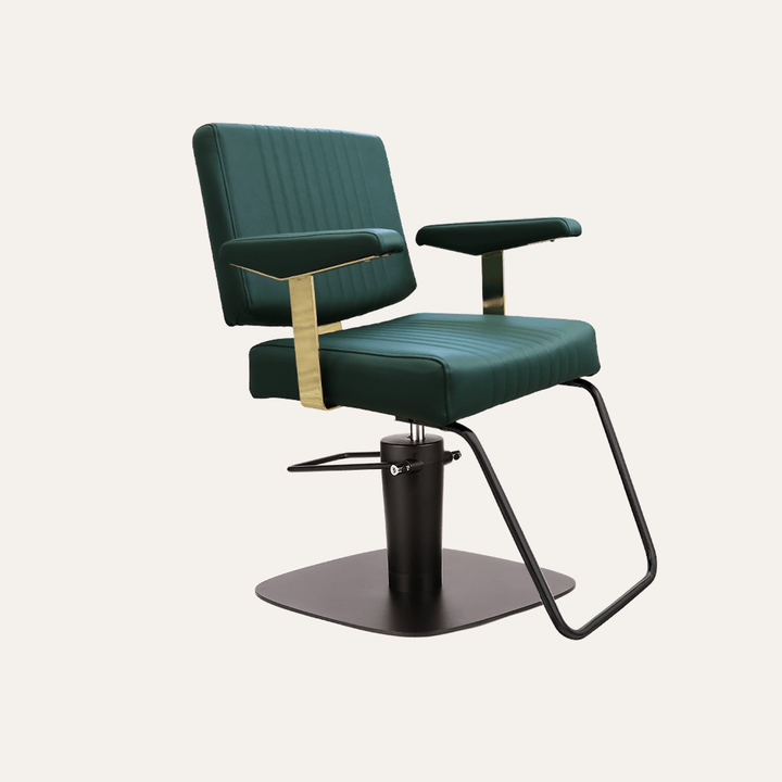Keller International Athena Salon Chair Evergreen / Square Black +$19 / U-Shaped Black DSP-KEL-APCHR-K1158-T-EVERGREEN