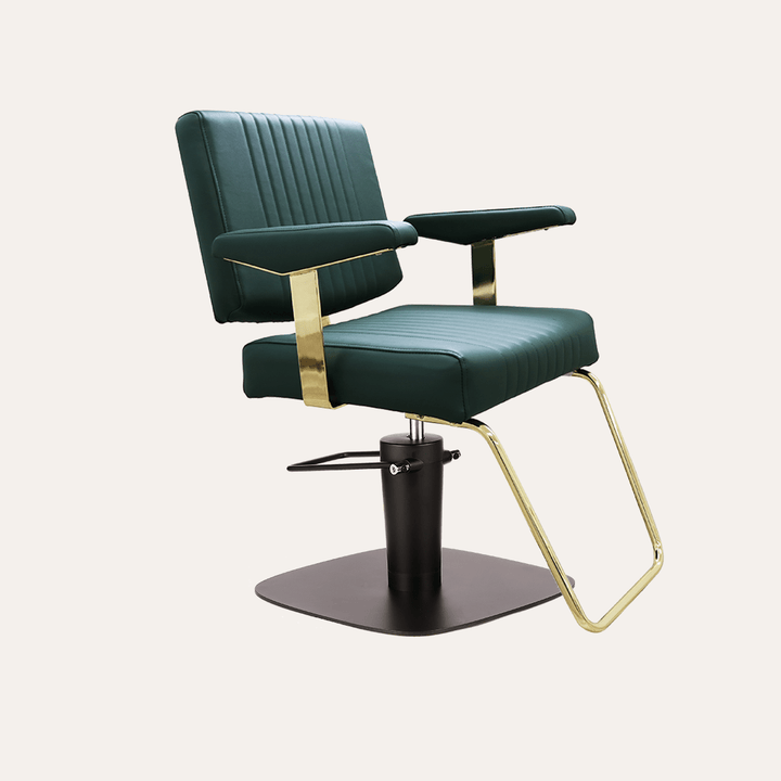 Keller International Athena Salon Chair Evergreen / Square Black +$19 / U-Shaped Gold +$29 DSP-KEL-APCHR-K1158-T-EVERGREEN
