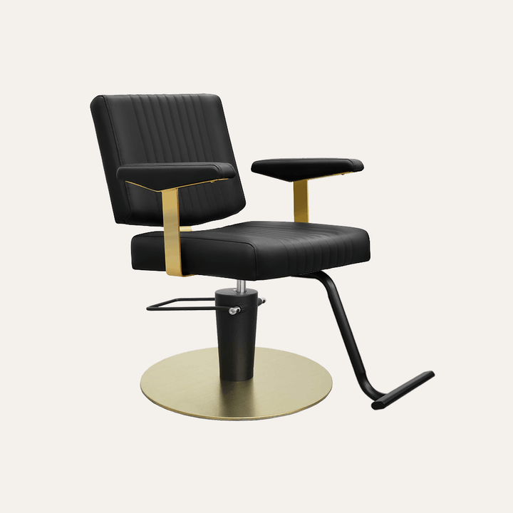 Keller International Athena Salon Chair Black / Gold +$19 *Special Care Instructions* / T-Shaped Black DSP-KEL-APCHR-K1158-T-BLACK