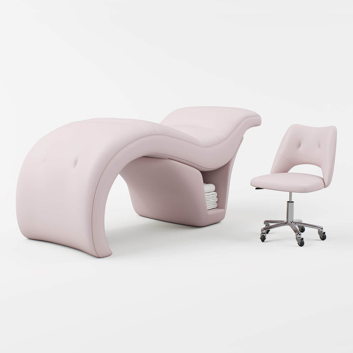 BeNoravo BeNoravo S-Shape Beauty Bed with Stool Pink FF-BNR-FCCHR-NKP286131-PNK