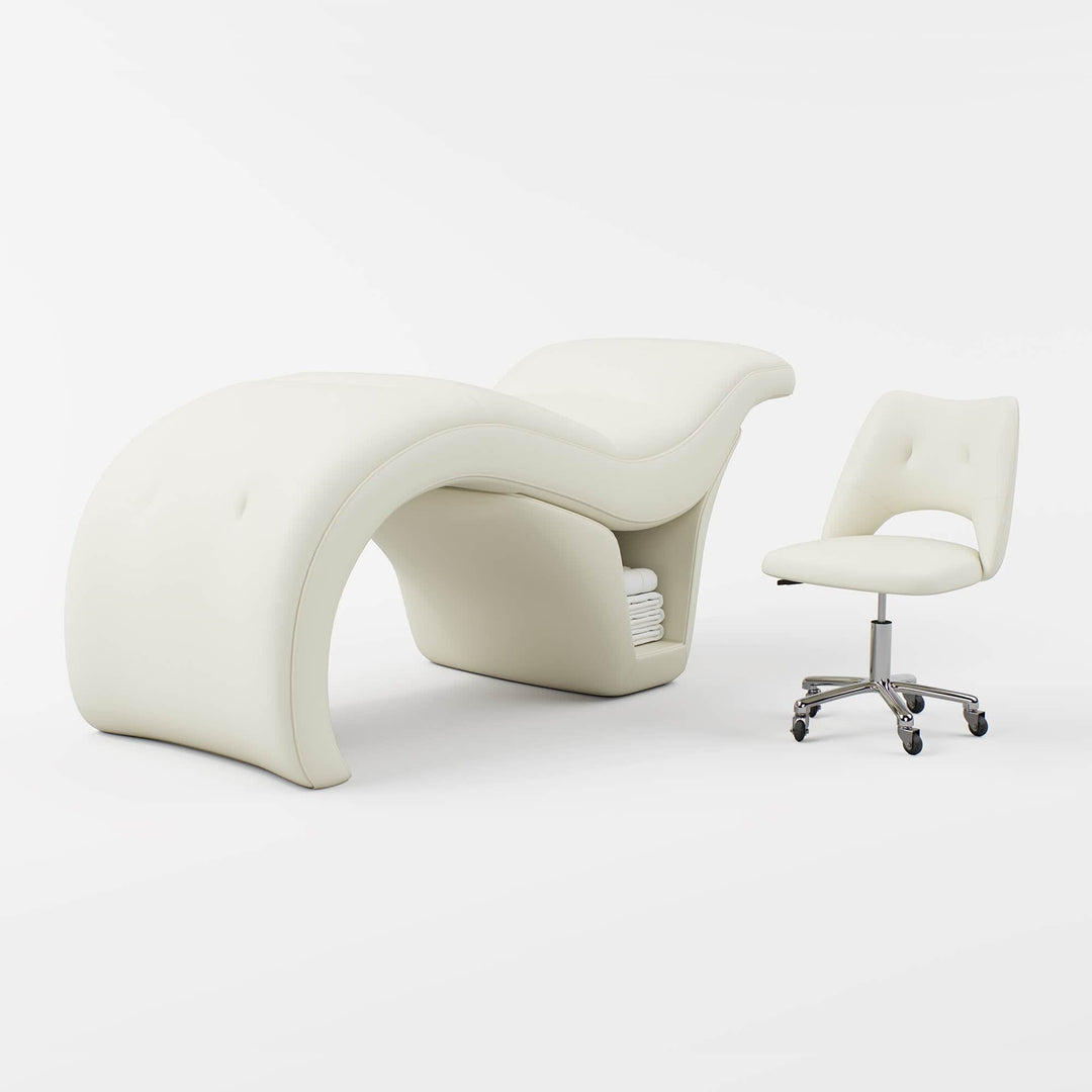 BeNoravo BeNoravo S-Shape Beauty Bed with Stool White FF-BNR-FCCHR-NKP286131-WHT