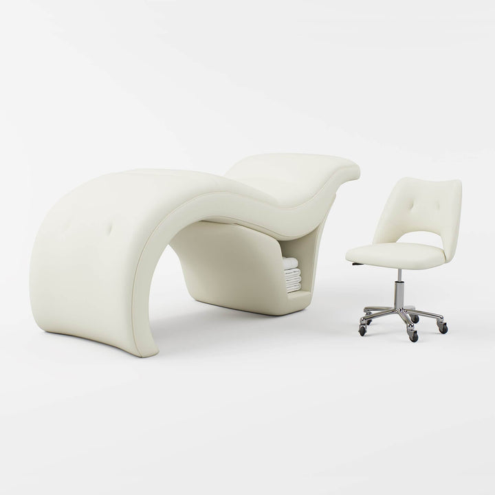 BeNoravo BeNoravo S-Shape Beauty Bed with Stool White FF-BNR-FCCHR-NKP286131-WHT