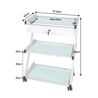 Beauty-Ace Salon Trolley BA6040 with 1 Lockable Drawer FF-DPI-TRLY-6040-WHT&FF-DPI-DRWR-603-WHT