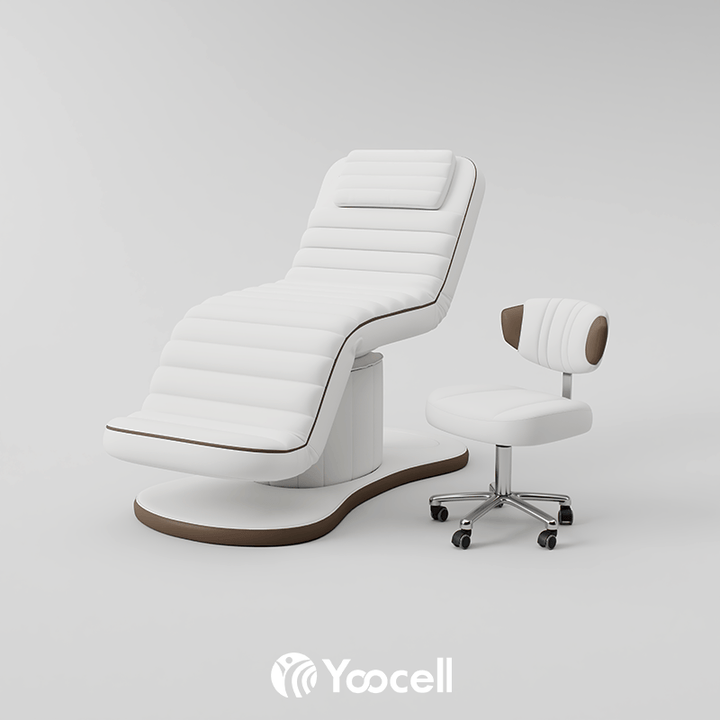 Yoocell Beauty Facial Bed AG1206 White/Brown FF-YCL-FCCHR-AG1206-WHBR