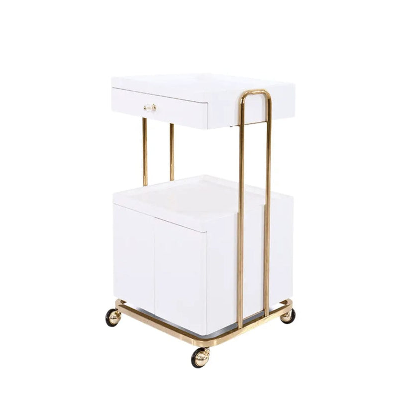 Beauty-Ace Beauty Salon Rolling Trolley With Double Storage FF-DPI-TRLY-OY006-WHT