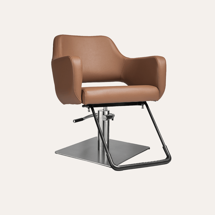 Keller International Chic Salon Chair Cappuccino / Stainless Square DSP-KEL-APCHR-K1175-T-CAPPUCCINO