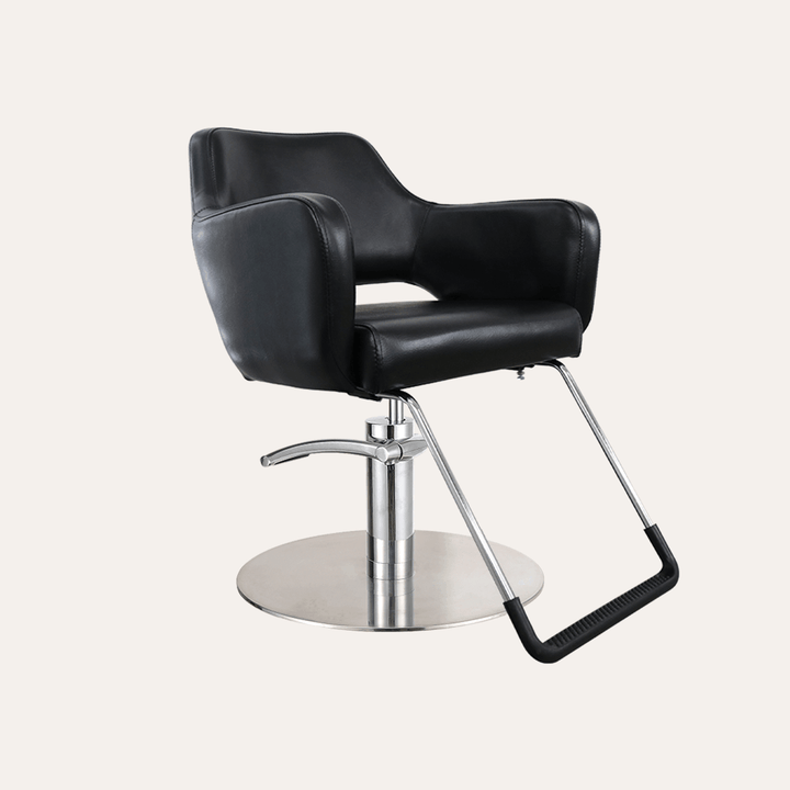 Keller International Chic Salon Chair Black / Stainless Circle DSP-KEL-APCHR-K1175-T-BLACK
