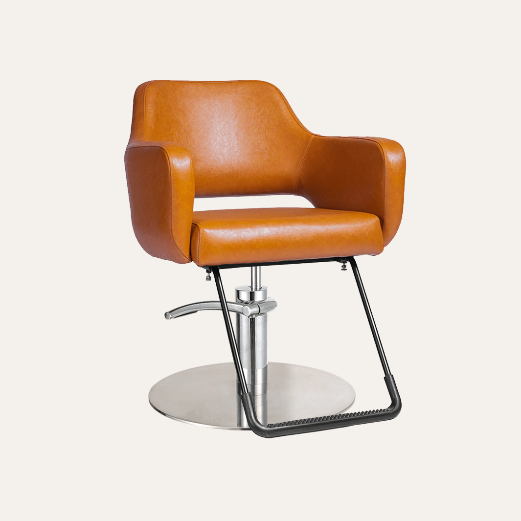 Keller International Chic Salon Chair Camel / Stainless Circle DSP-KEL-APCHR-K1175-T-CAMEL