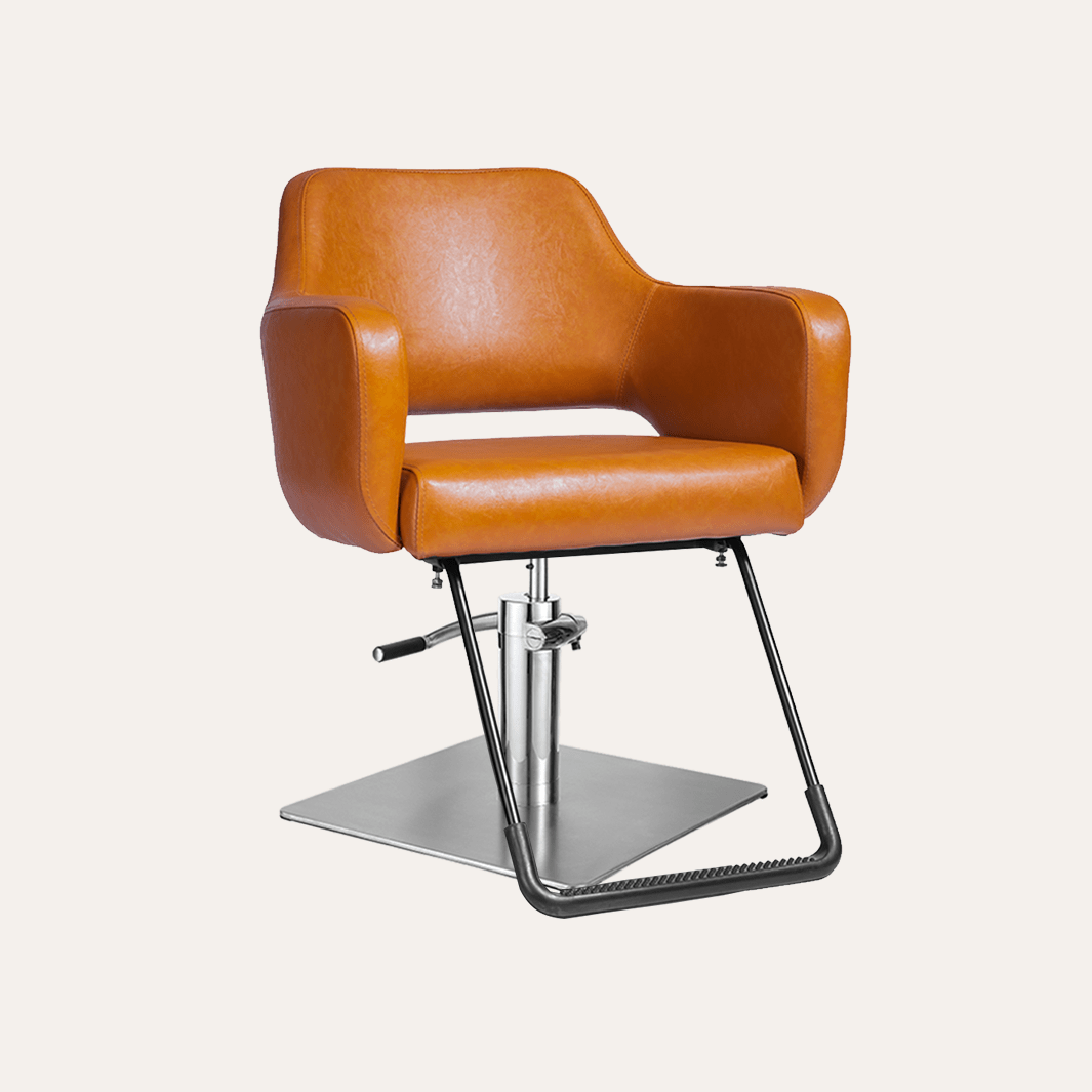 Keller International Chic Salon Chair Camel / Stainless Square DSP-KEL-APCHR-K1175-T-CAMEL