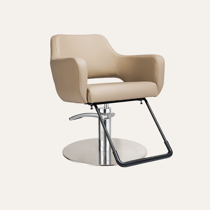 Keller International Chic Salon Chair Cashmere / Stainless Circle DSP-KEL-APCHR-K1175-T-CASHMERE