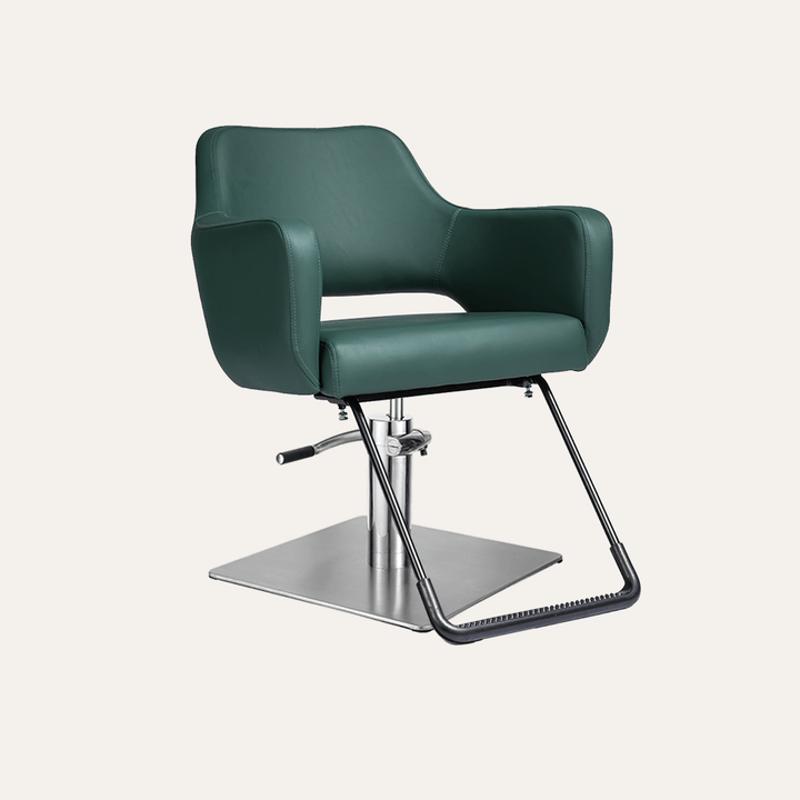 Keller International Chic Salon Chair Evergreen / Stainless Square DSP-KEL-APCHR-K1175-T-EVERGREEN