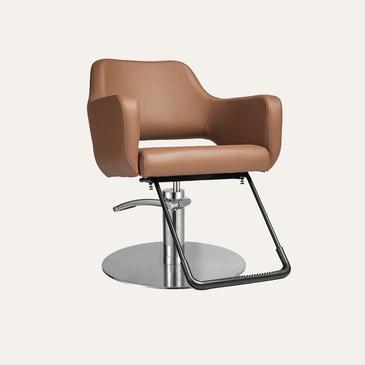 Keller International Chic Salon Chair Cappuccino / Stainless Circle DSP-KEL-APCHR-K1175-T-CAPPUCCINO