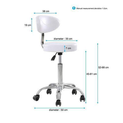 Beauty-Ace Seli Facial Stool with Backrest