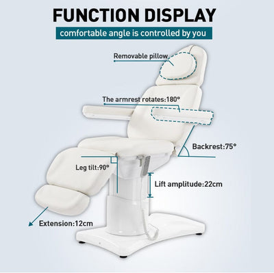 Dermalogic Beautyace Milton White Electric Facial Bed Brow Bed