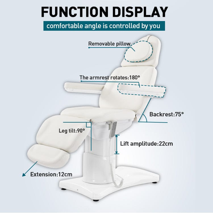 Dermalogic Beautyace Milton White Electric Facial Bed Brow Bed