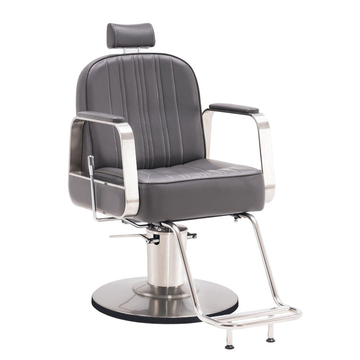 Brooks Salon Furnishing The Vanguard Barber Chair Grey DSP-BBP-APCHR-6154-8548EY