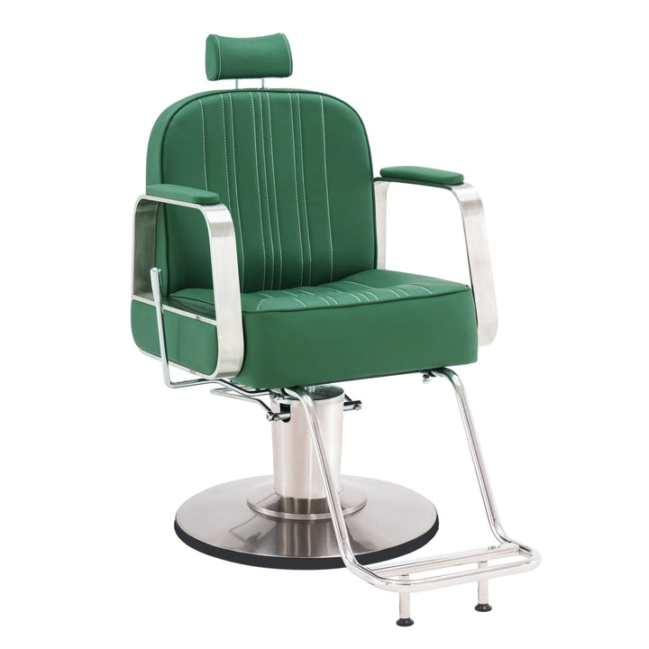 Brooks Salon Furnishing The Vanguard Barber Chair Green DSP-BBP-APCHR-6154-8548GR