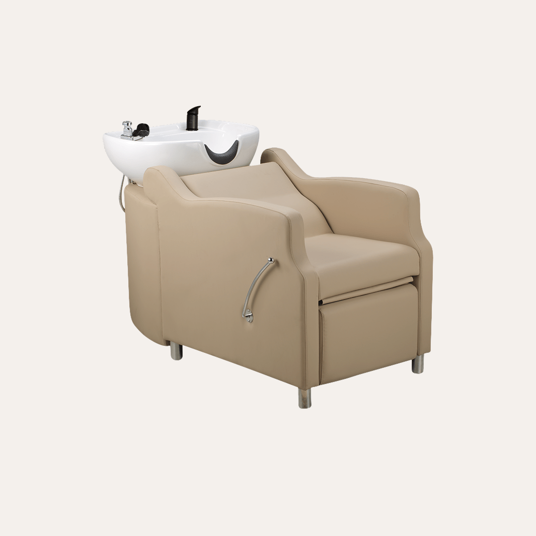 Keller International Amaré Shampoo Bowl & Chair Cashmere / White / Black DSP-KEL-BWSH-K4002-CASHMERE