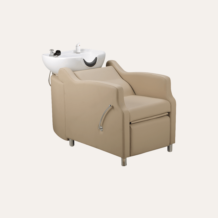 Keller International Amaré Shampoo Bowl & Chair Cashmere / White / White DSP-KEL-BWSH-K4002-CASHMERE