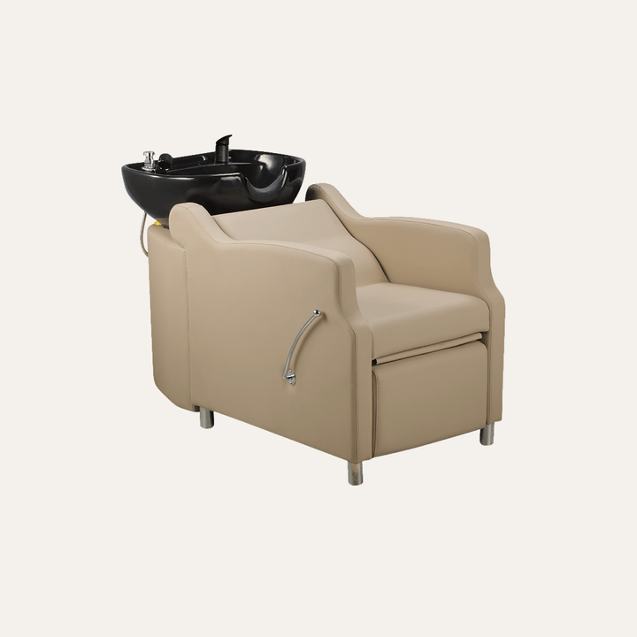 Keller International Amaré Shampoo Bowl & Chair Cashmere / Black / Black DSP-KEL-BWSH-K4002-CASHMERE-0