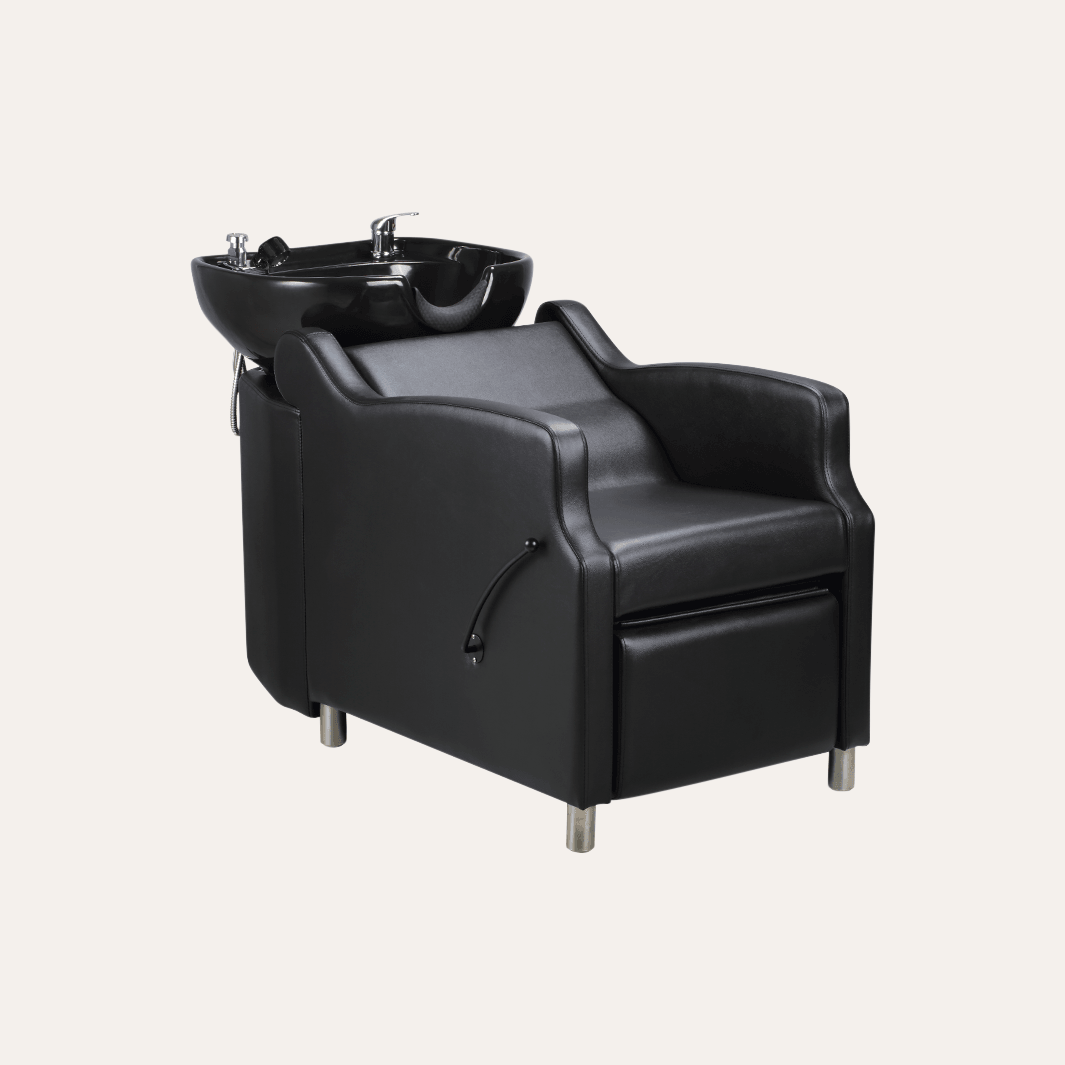 Keller International Amaré Shampoo Bowl & Chair Black / Black / Chrome DSP-KEL-BWSH-K4002-BLACK