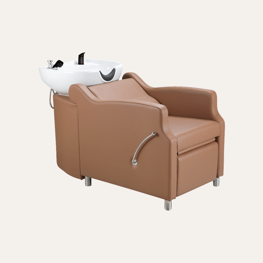 Keller International Amaré Shampoo Bowl & Chair Cappuccino / White / Black DSP-KEL-BWSH-K4002-CAPPUCCINO-0