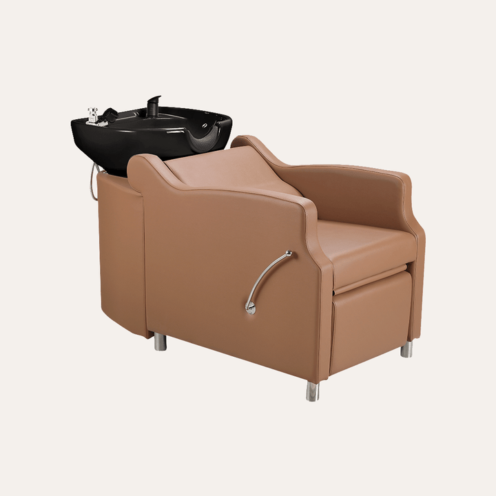 Keller International Amaré Shampoo Bowl & Chair Cappuccino / Black / Black DSP-KEL-BWSH-K4002-CAPPUCCINO