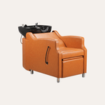 Keller International Amaré Shampoo Bowl & Chair Camel / Black / Chrome DSP-KEL-BWSH-K4002-CAMEL