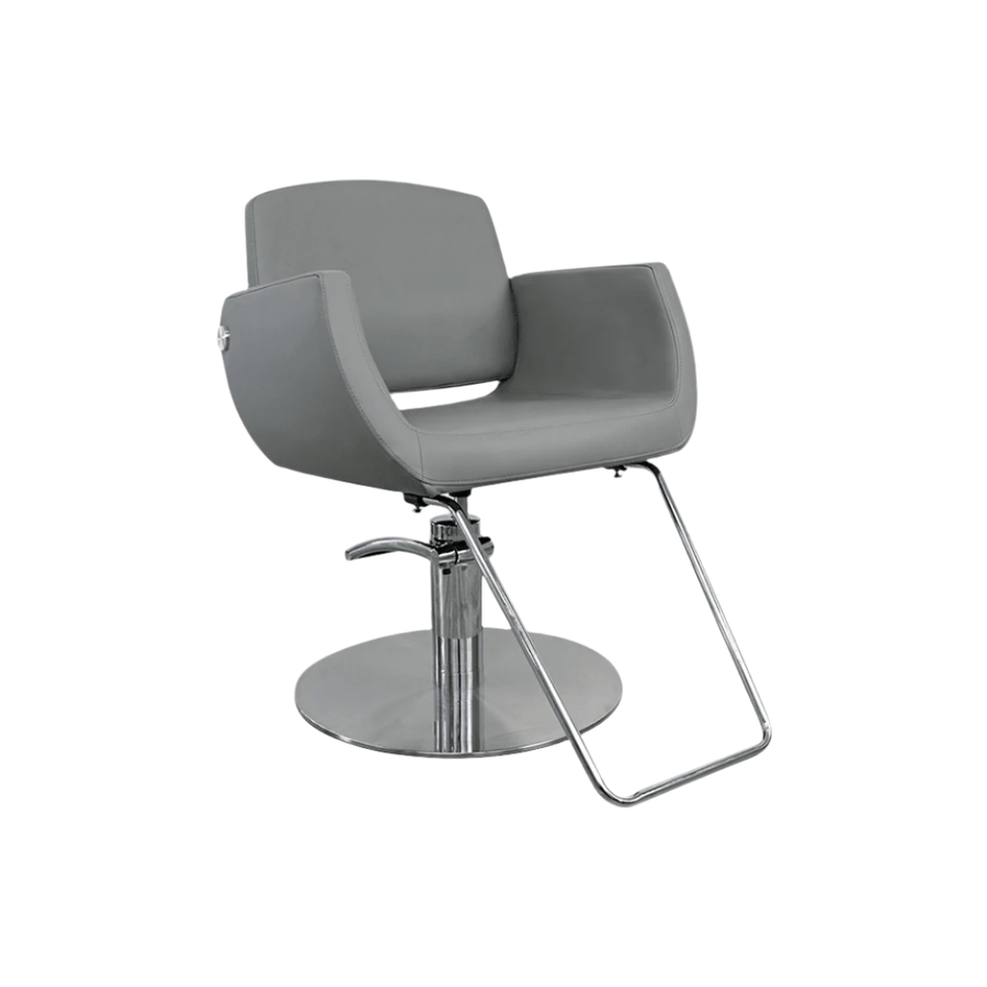 Keller International Denver Salon Chair Grey / Stainless Circle / Chrome DSP-KEL-APCHR-K1107-T-GREY