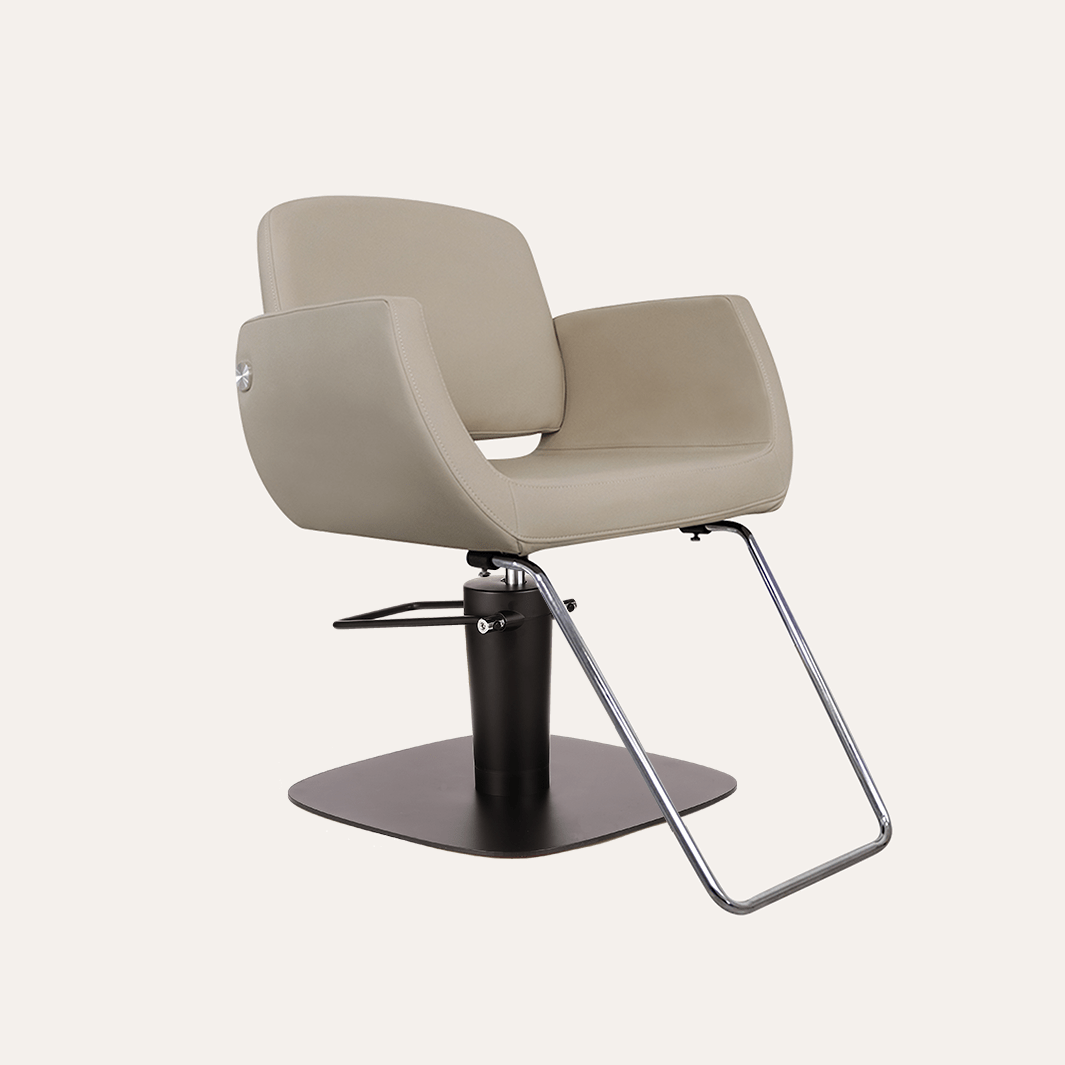 Keller International Denver Salon Chair Warm Cashmere / Square Black +$19 / Chrome DSP-KEL-APCHR-K1107-T-WarmCashmere