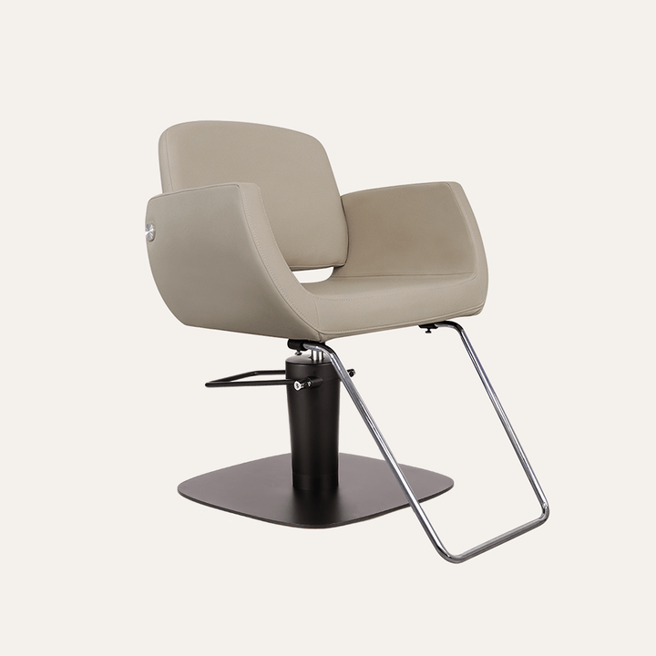 Keller International Denver Salon Chair Warm Cashmere / Square Black +$19 / Chrome DSP-KEL-APCHR-K1107-T-WarmCashmere