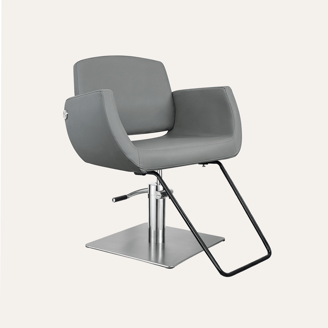 Keller International Denver Salon Chair Grey / Stainless Square / Black +$19 DSP-KEL-APCHR-K1107-T-GREY