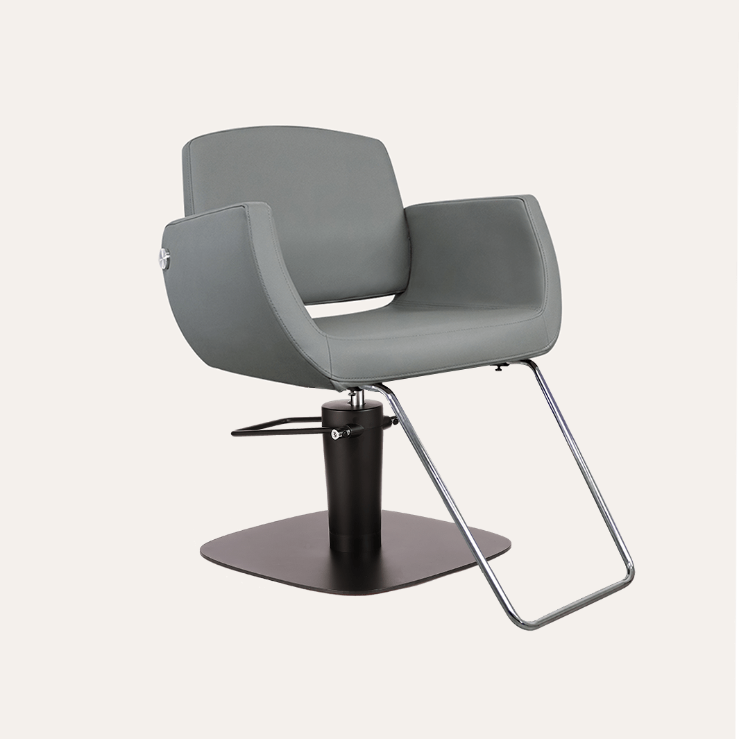 Keller International Denver Salon Chair Grey / Square Black +$19 / Chrome DSP-KEL-APCHR-K1107-T-GREY
