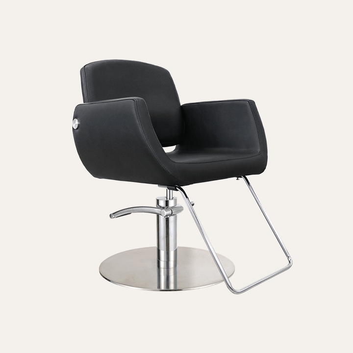 Keller International Denver Salon Chair Black / Stainless Circle / Chrome DSP-KEL-APCHR-K1107-T-BLACK