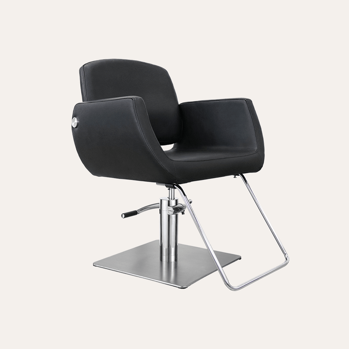 Keller International Denver Salon Chair Black / Stainless Square / Chrome DSP-KEL-APCHR-K1107-T-BLACK