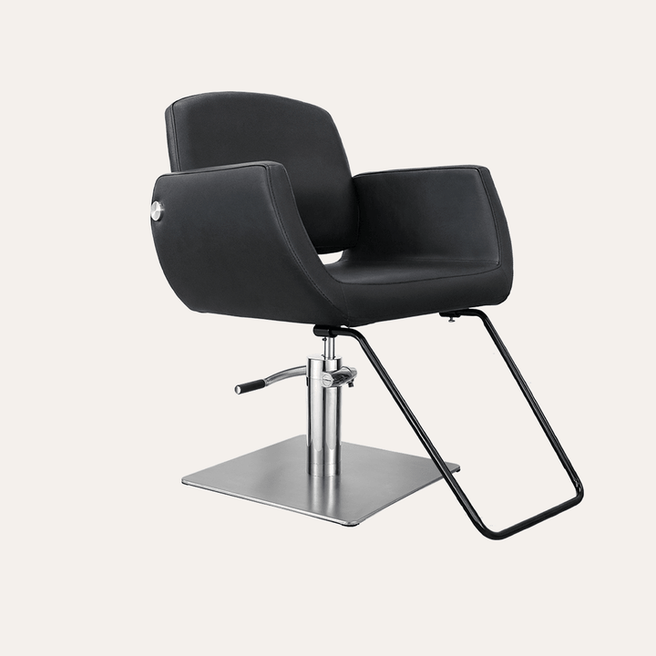 Keller International Denver Salon Chair Black / Stainless Square / Black +$19 DSP-KEL-APCHR-K1107-T-BLACK