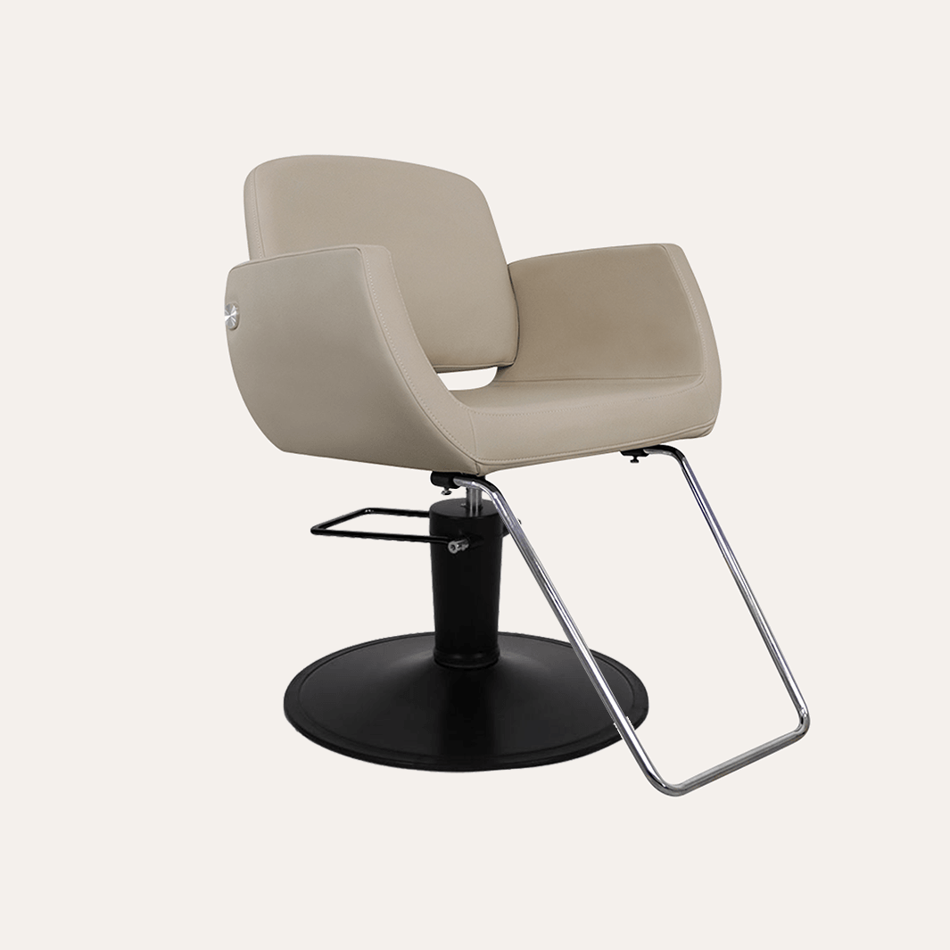 Keller International Denver Salon Chair Warm Cashmere / Black / Chrome DSP-KEL-APCHR-K1107-T-WarmCashmere