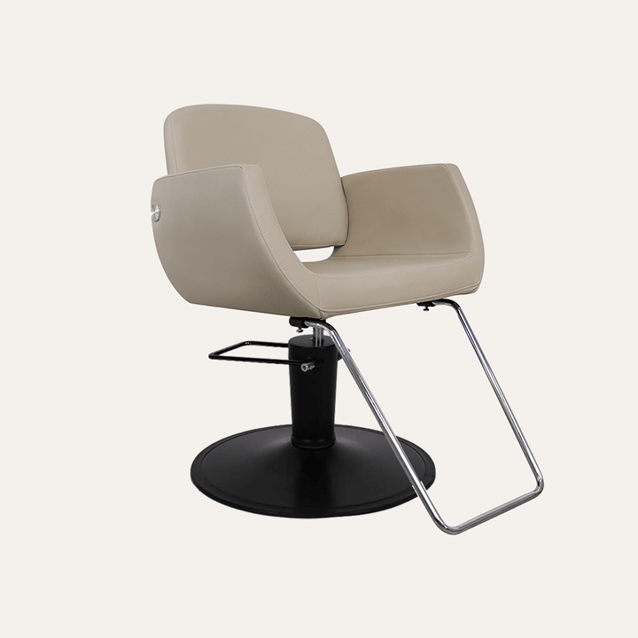 Keller International Denver Salon Chair Warm Cashmere / Black / Chrome DSP-KEL-APCHR-K1107-T-WarmCashmere