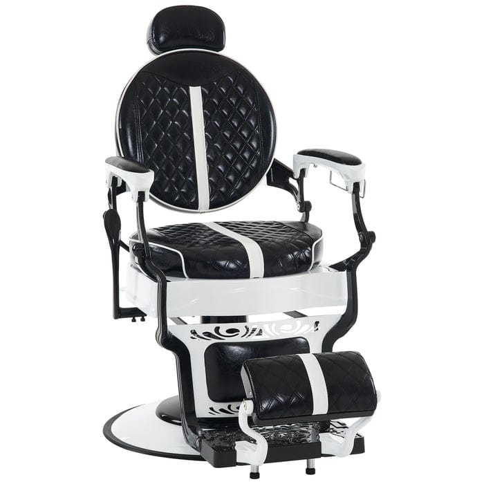 Brooks Salon Furnishing Vintage Luxe Pro Hydraulic Barber Chair Black FF-BBP-BBCHR-8739-BLK