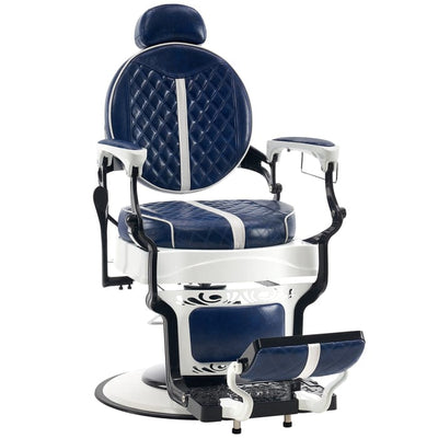 Brooks Salon Furnishing Vintage Luxe Pro Hydraulic Barber Chair Blue FF-BBP-BBCHR-8739-BLU