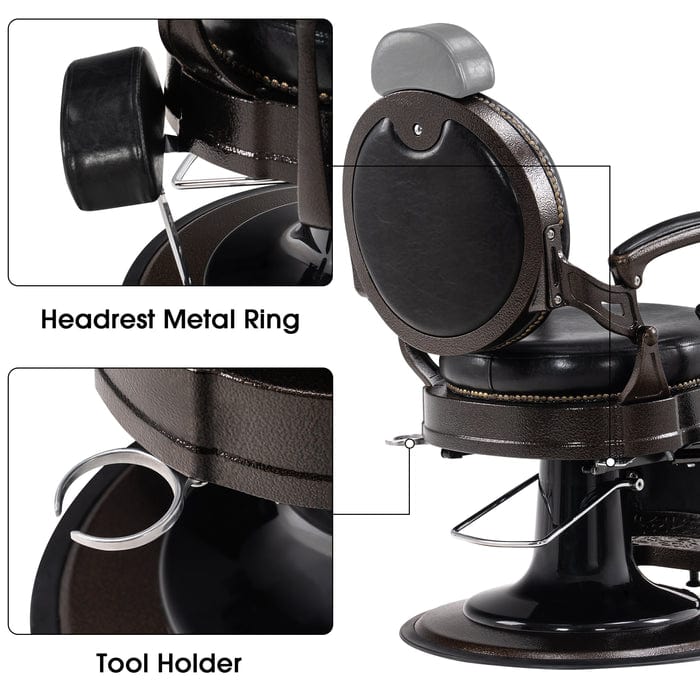 Brooks Salon Furnishing RetroFlex Heavy-Duty All-Purpose Hydraulic Barber Chair