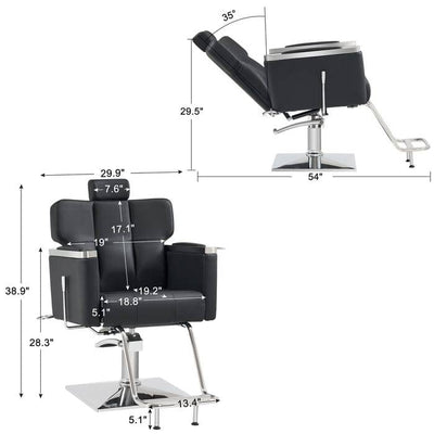 Brooks Salon Furnishing EleganceFlow Pro Modern Recline Hydraulic Barber Chair